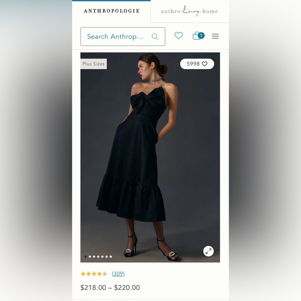 Anthropologie Hutch Bow-Tie Maxi Dress 4 EUC